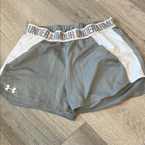 Under Armour Women's Athletic Shorts in Gray and White